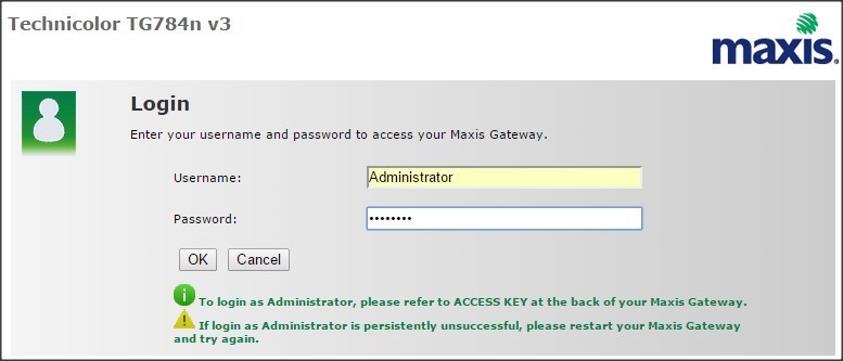 Maxis Router Admin Password Maxis